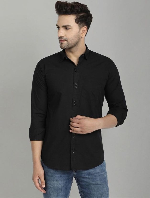 TIGER SNAKE Men Black Formal Shirt - Image 1