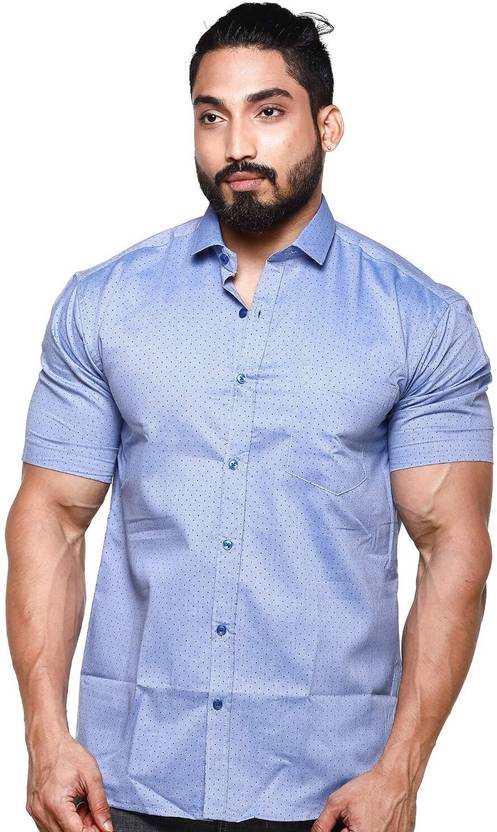 Twist99 Men Printed Casual Blue Shirt