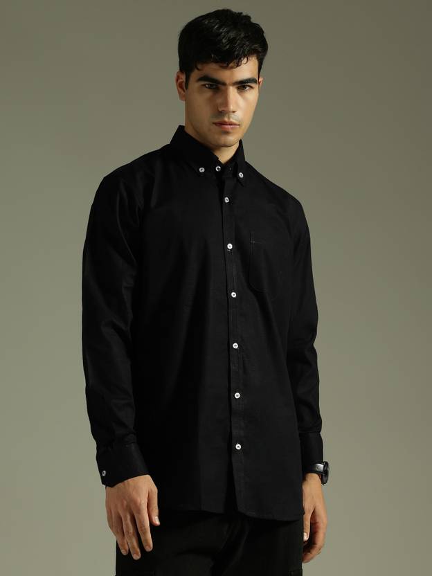 DENNISON Men Slim Fit Solid Button Down Collar Casual Shirt