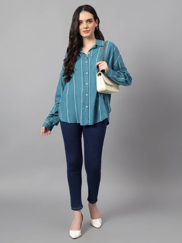 KOTTY Women Regular Fit Printed Spread Collar Casual Shirt