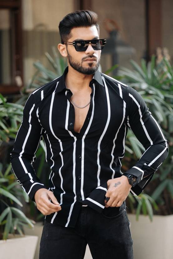 COMBRAIDED Men Regular Fit Striped Casual Shirt