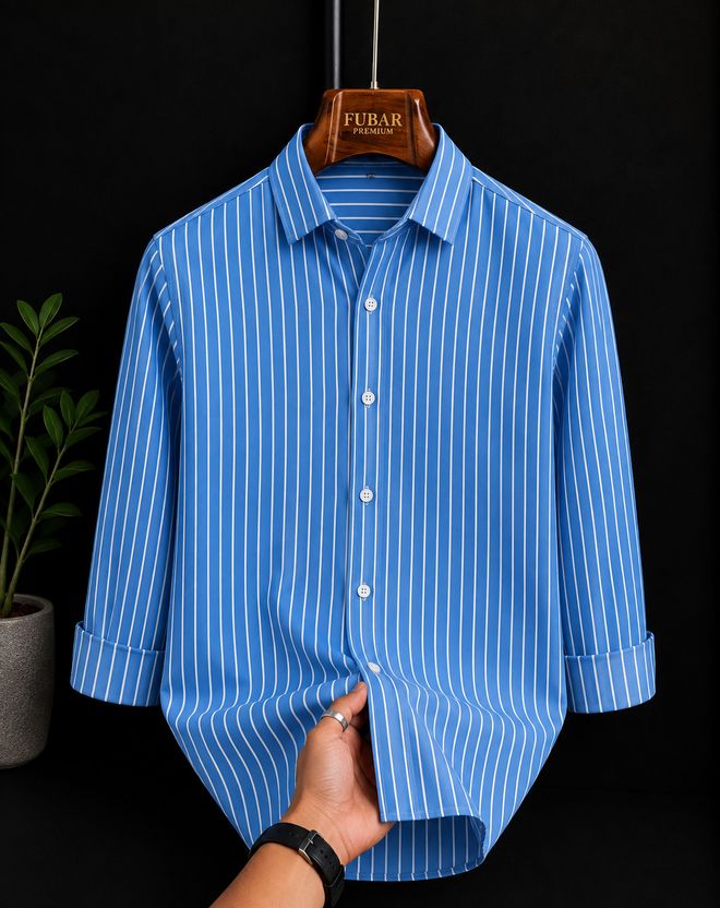 FUBAR Men Slim Fit Striped Shirt - Image 6