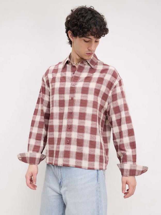 VASTRADO Men Oversized Checkered Casual Shirt - Image 6