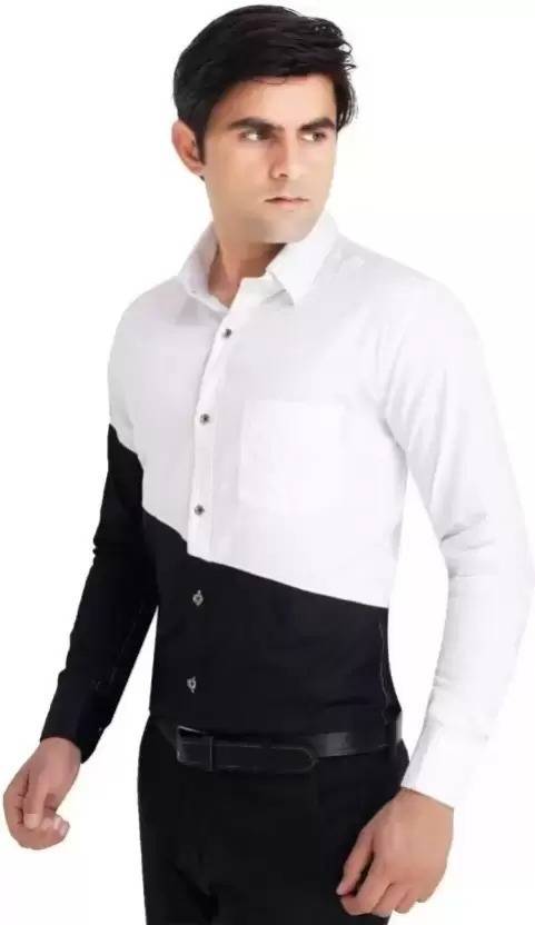 GIRLS SHOPPIE Men Slim Fit Color Block Spread Collar Casual Shirt