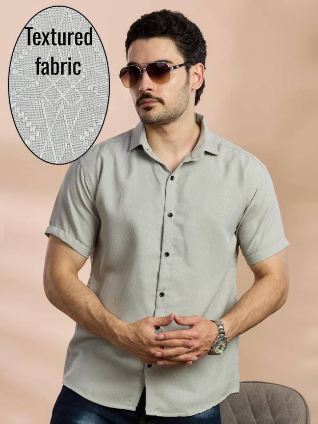 FIBERMILL Men Slim Fit Solid Spread Collar Casual Shirt
