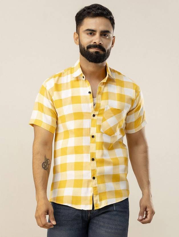 Shozaai Collection Men Regular Fit Checkered Spread Collar Casual Shirt