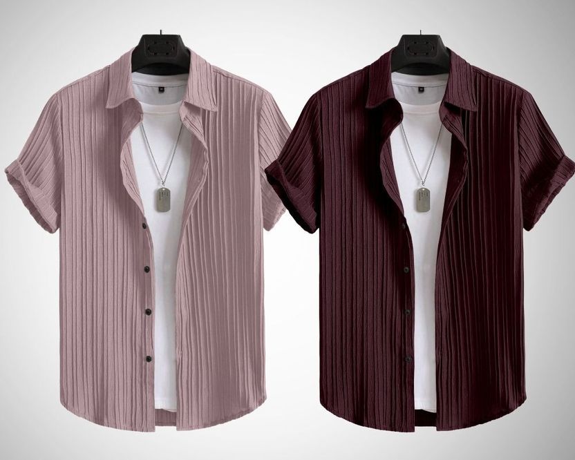 HaloMens Men Regular Fit Striped Shirt - Image 1