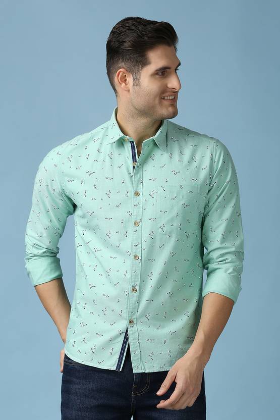 SNX Men Regular Fit Printed Spread Collar Casual Shirt