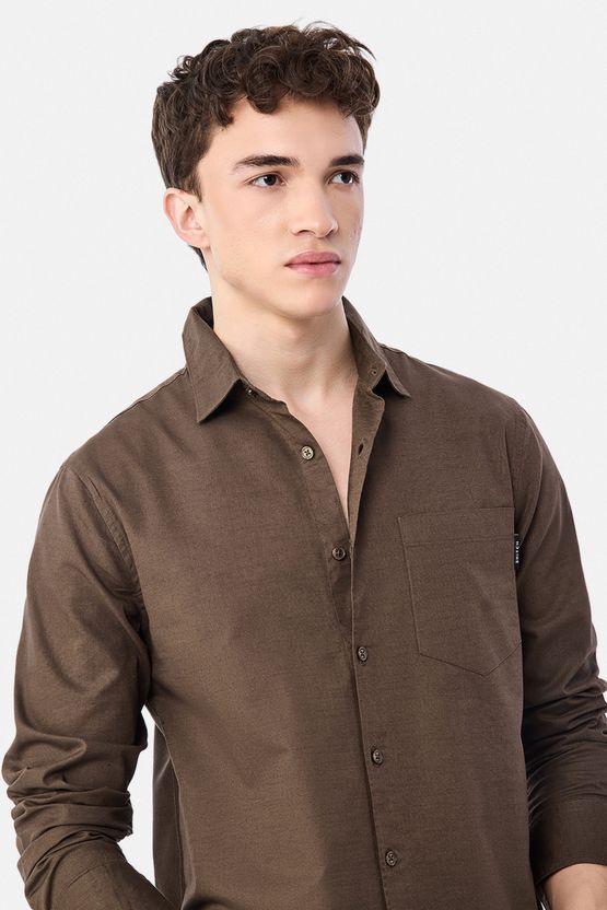 Snitch Men Regular Fit Solid Spread Collar Shirt - Image 3