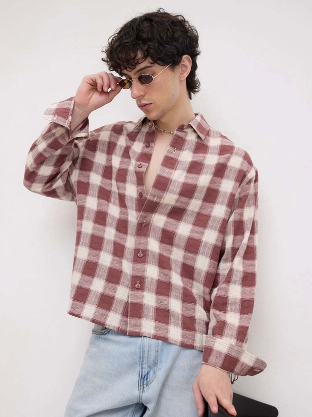 VASTRADO Men Oversized Checkered Casual Shirt - Image 4