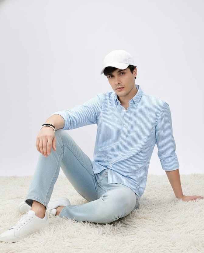 EIGHTEEN Men Slim Fit Striped Spread Collar Casual Shirt - Image 4