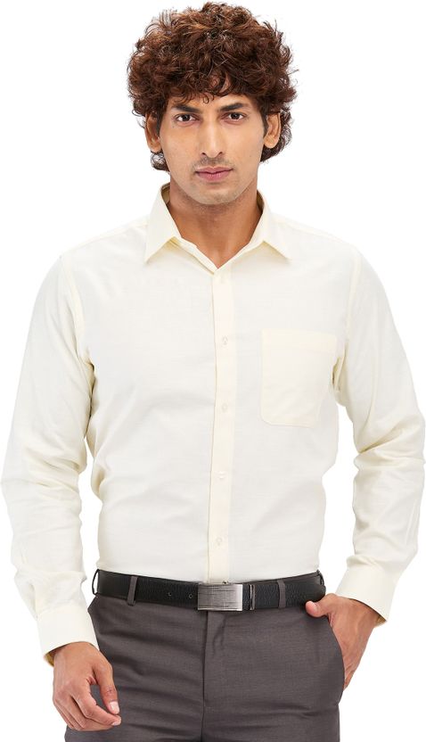 Raymond Men Slim Fit Solid Cut Away Collar Formal Shirt - Image 8