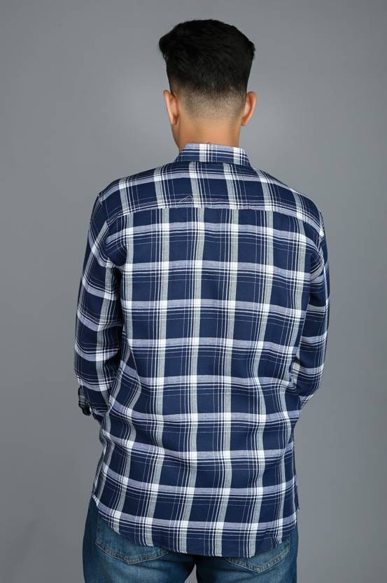 Tanip Men Slim Fit Checkered Spread Collar Casual Shirt