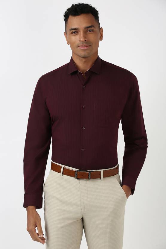 PETER ENGLAND Men Slim Fit Striped Spread Collar Formal Shirt