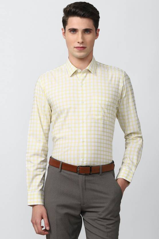 PETER ENGLAND Men Slim Fit Checkered Spread Collar Formal Shirt