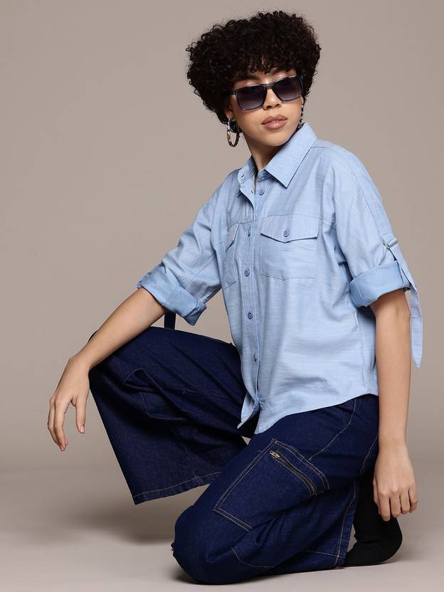 Roadster Women Regular Fit Solid Casual Shirt