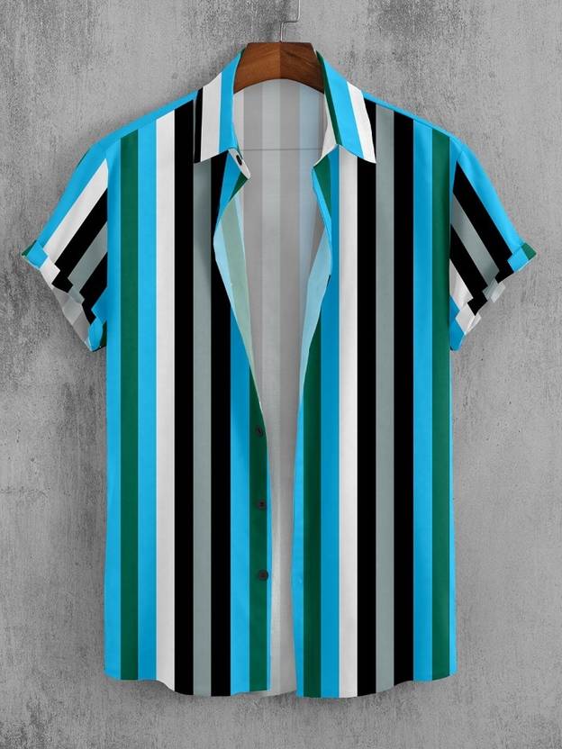 SEVENTEENSTITCH Men Regular Fit Striped Spread Collar Casual Shirt
