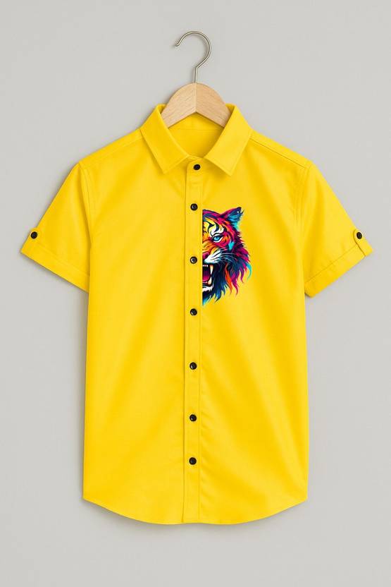 INDOSTREND Boys Regular Fit Animal Print Casual Shirt