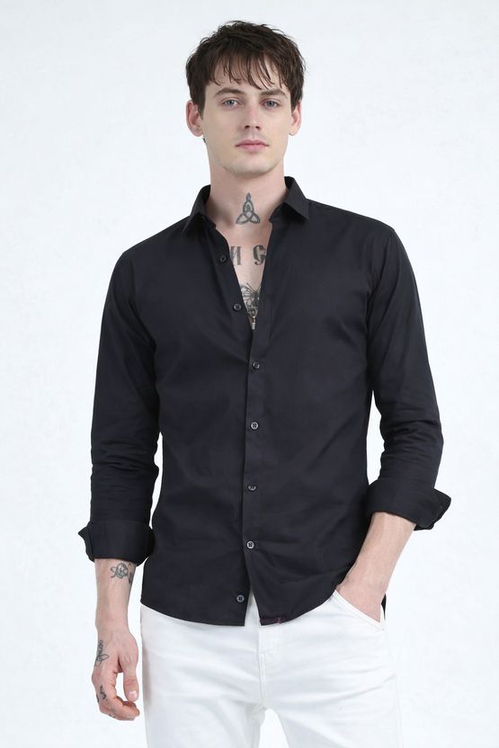 Pactimo Men Slim Fit Solid Spread Collar Casual Shirt - Image 8