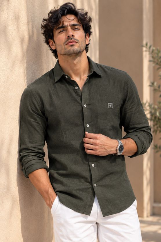 KBAY Men Regular Fit Solid Spread Collar Shirt - Image 6