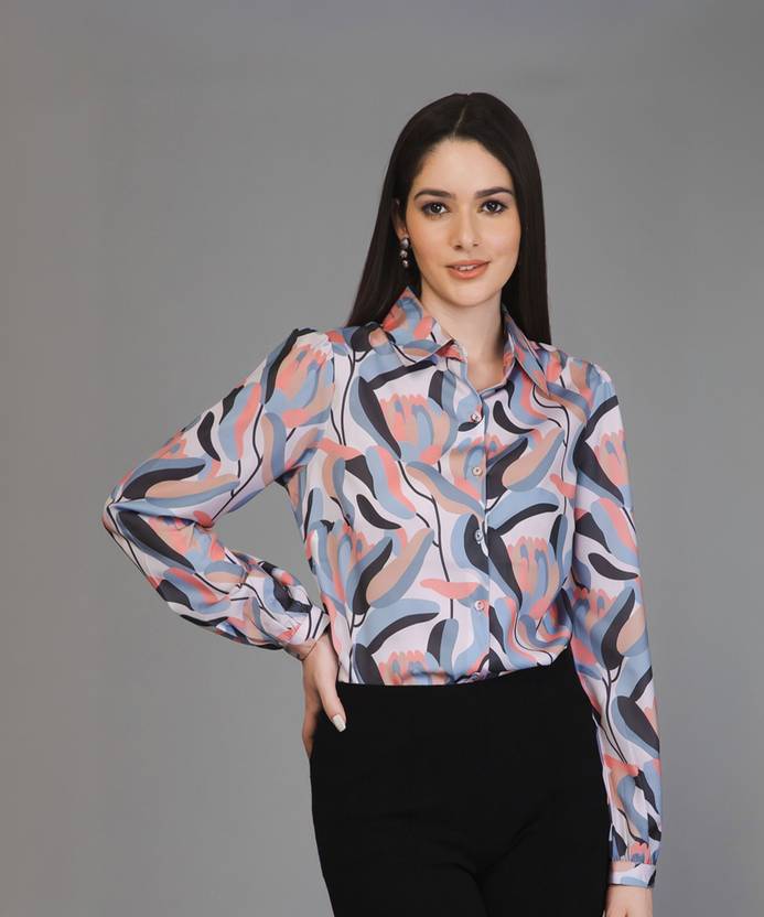 PURYS Women Printed Casual Multicolor Shirt