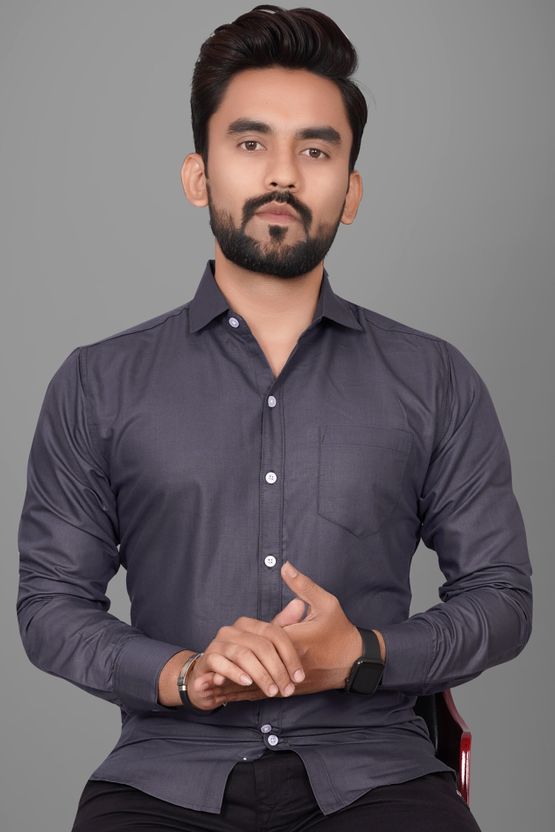 Voroxy Men Regular Fit Solid Spread Collar Casual Shirt - Image 6