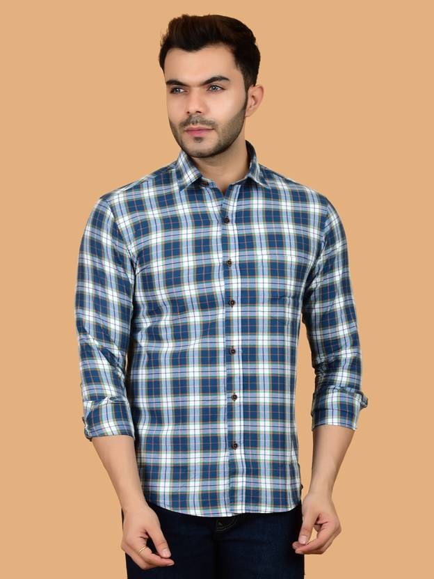 HEED ATTENTIVE Men Regular Fit Checkered Spread Collar Casual Shirt