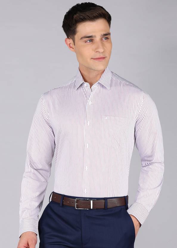 ARROW Men Slim Fit Striped Cut Away Collar Formal Shirt
