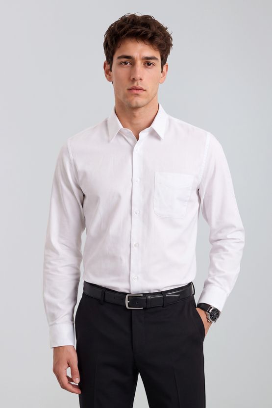 Peter England Men Slim Fit Solid Formal Shirt - Image 1