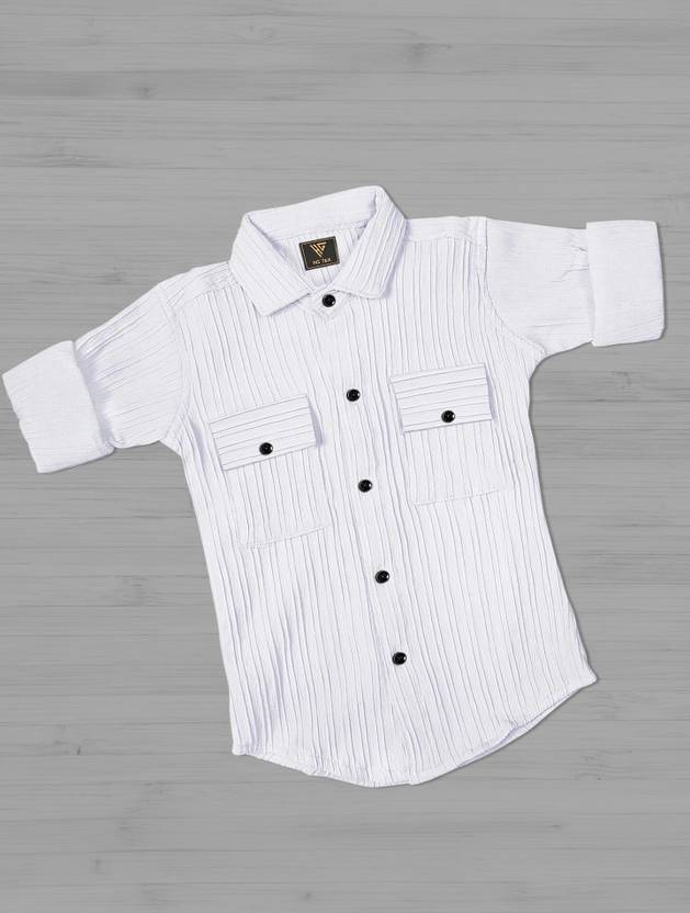 HG TAX Boys Regular Fit Striped Built-up Collar Casual Shirt