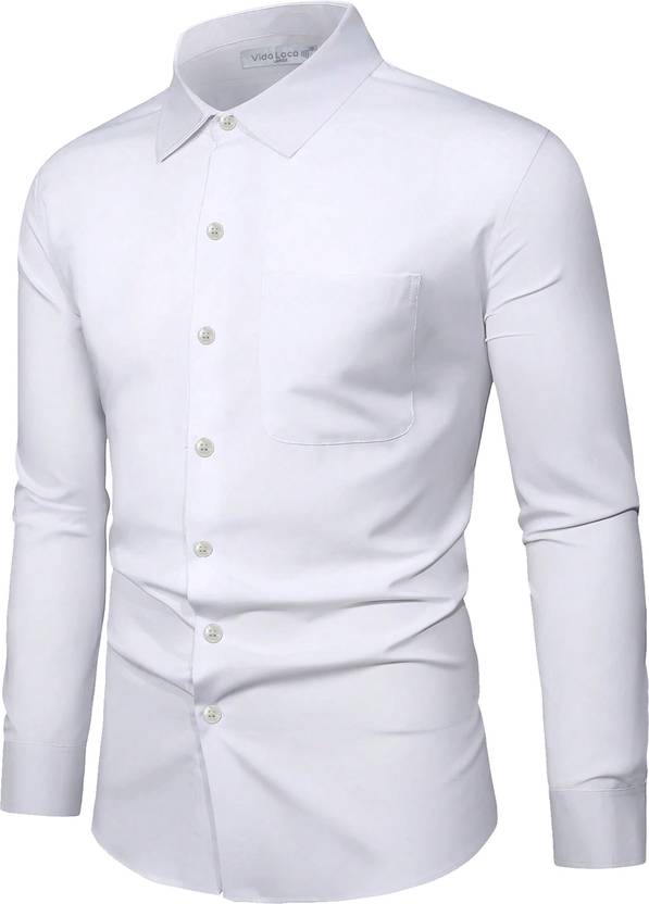 Univibe Men Solid Casual White Shirt