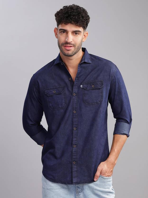 AIDAN PAUL Men Regular Fit Solid Spread Collar Casual Shirt