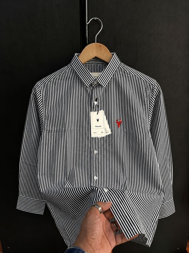 vdlooks Men Regular Fit Striped Spread Collar Shirt - Image 8