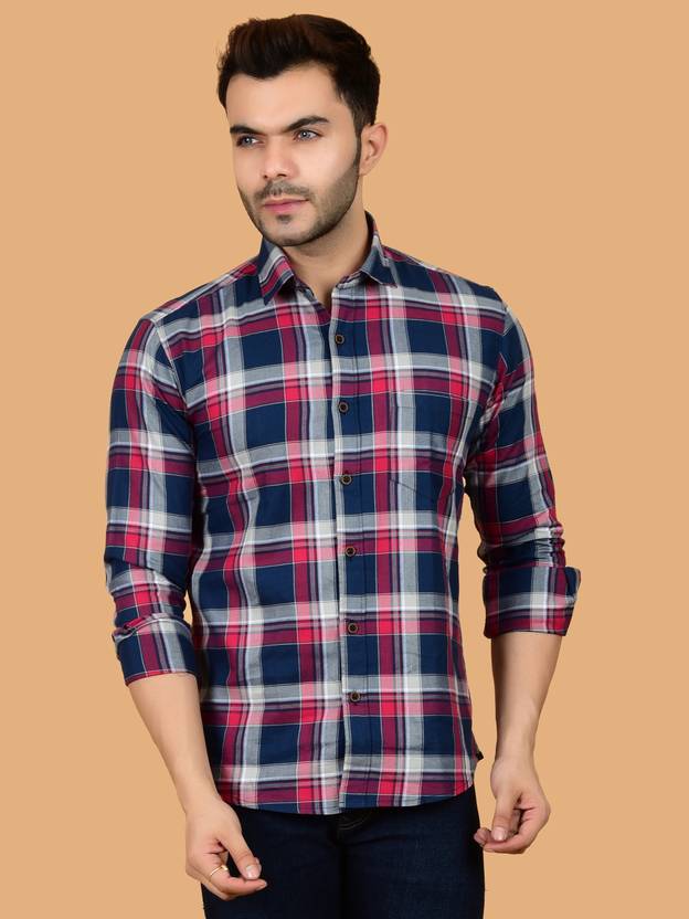 HEED ATTENTIVE Men Regular Fit Checkered Spread Collar Casual Shirt