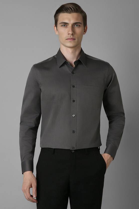 LOUIS PHILIPPE Men Slim Fit Self Design Spread Collar Formal Shirt