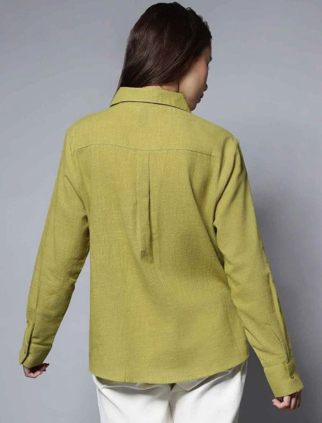 METRONAUT Women Boxy Fit Solid Spread Collar Casual Shirt - Image 5