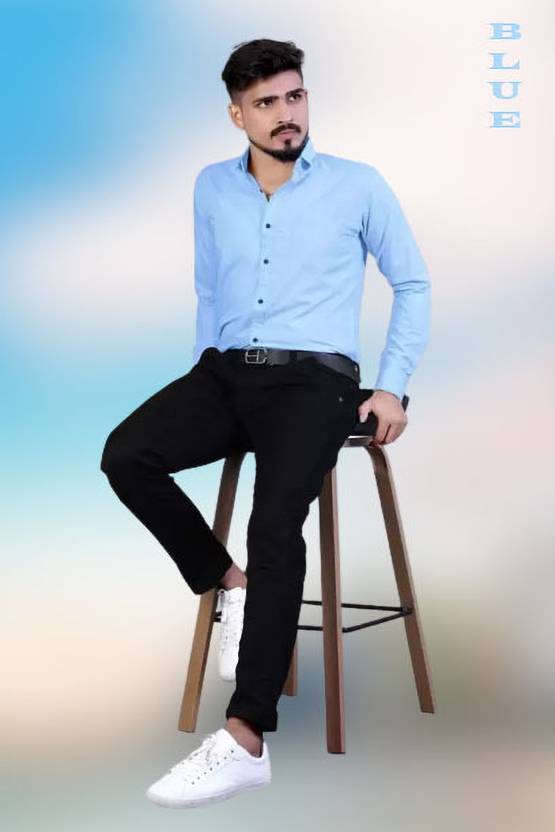 Nextgen Fashion Men Slim Fit Solid Slim Collar Formal Shirt