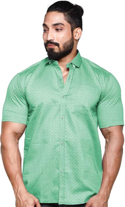 Twist99 Men Printed Casual Green Shirt