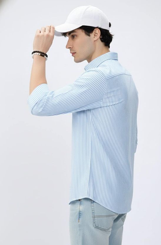 EIGHTEEN Men Slim Fit Striped Spread Collar Casual Shirt - Image 2