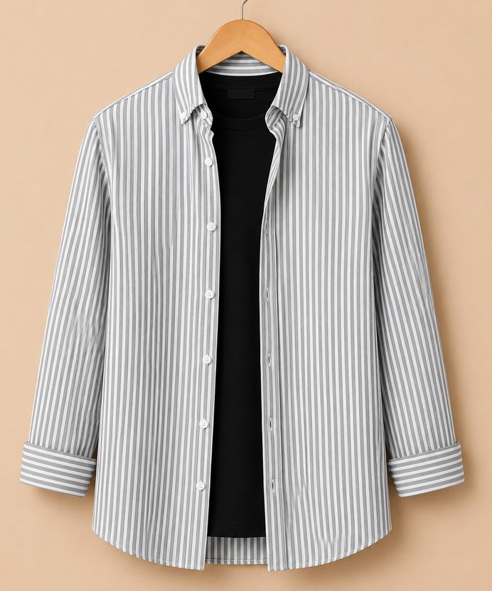 RODEIZ Men Slim Fit Striped Shirt - Image 1