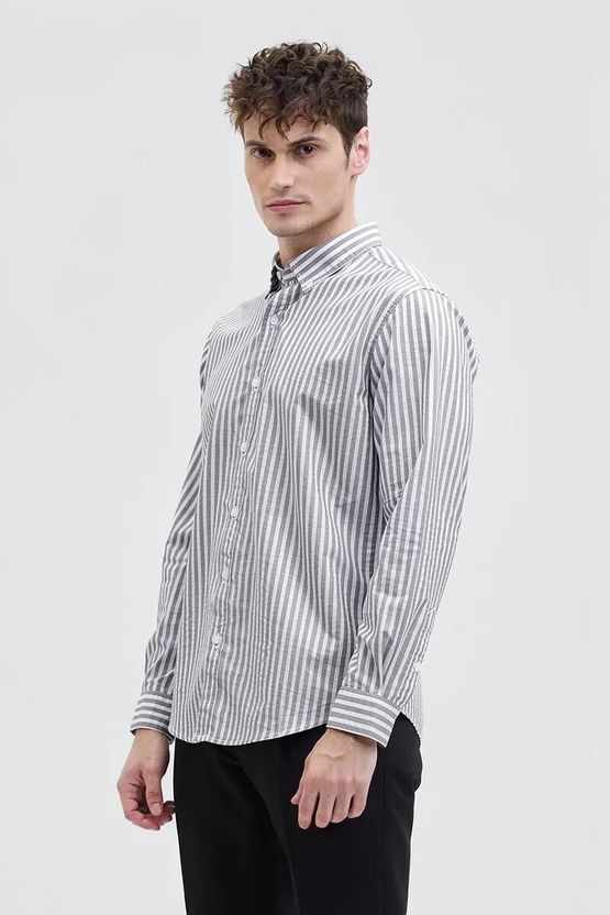 RODEIZ Men Slim Fit Striped Shirt - Image 5