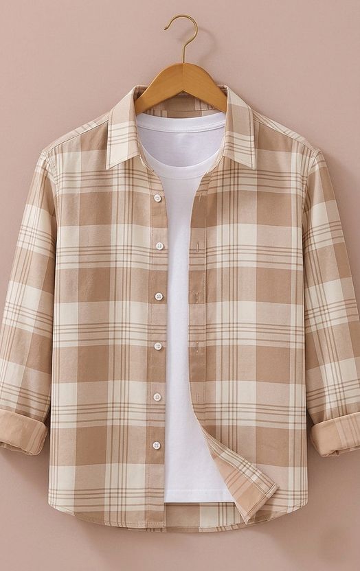 SHIRTZONE पुरुषों के लिए चेकर्ड कैज़ुअल स्प्रेड शर्ट - Image 5