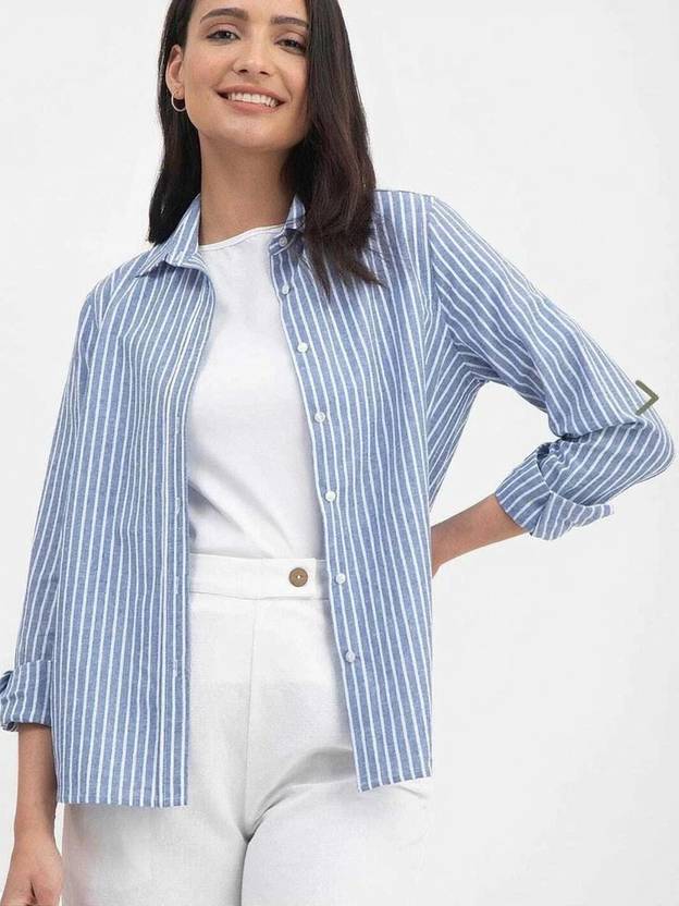 TIGER SNAKE Women Regular Fit Striped Casual Shirt