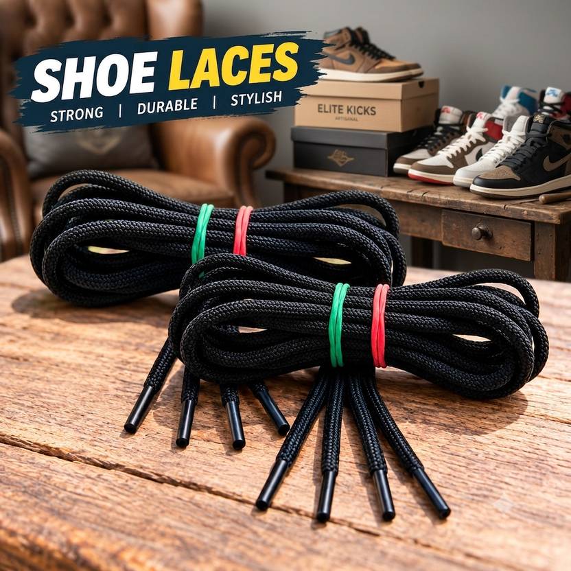 LeatherG Leather Shoe Lace Black Shoe Lace
