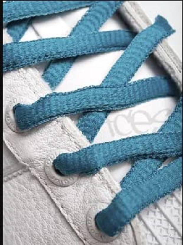 ELECSA Teal Oval Shoelaces Shoe Laces For Boys And Girls &women(2 pair ) Shoe Lace
