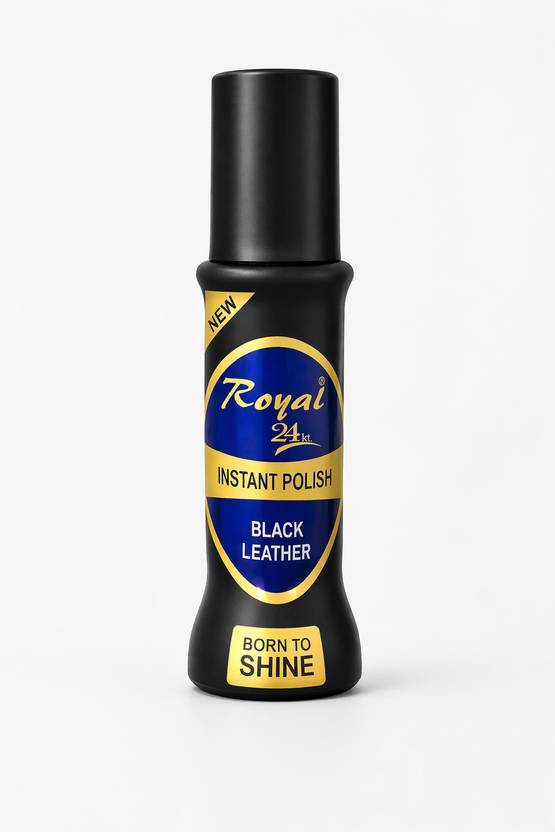 Royal24kt Black Liquid Shoe Polish Leather, Patent Leather, Synthetic Leather Shoe Liquid Polish