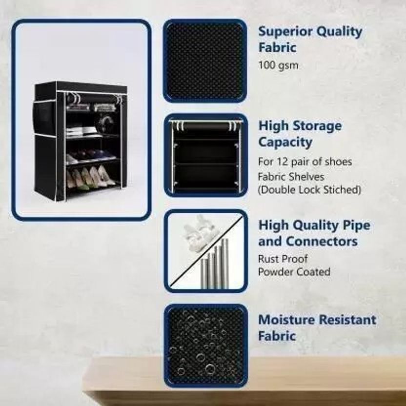 BomFur 4 Layer Folding Shoes Rack Cabinet - Image 3