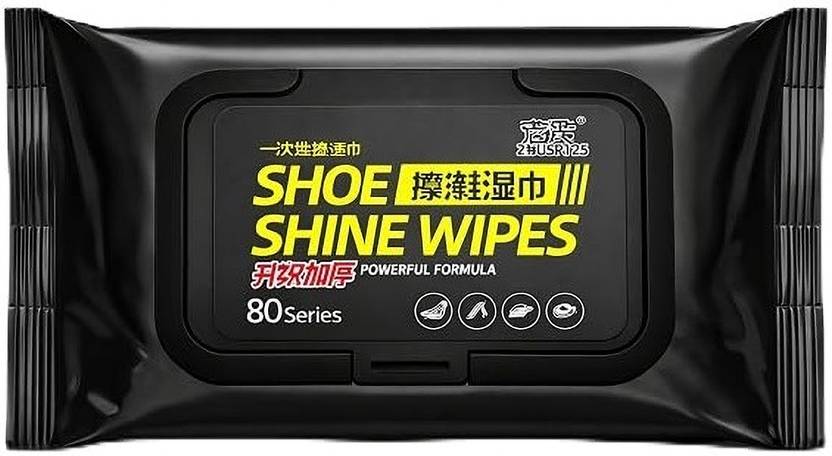 VarniZone'S 80 Pcs Shoe Cleaning Wipes, Instant Shine, Dirt & Stain Remover, No Water Needed Wipes