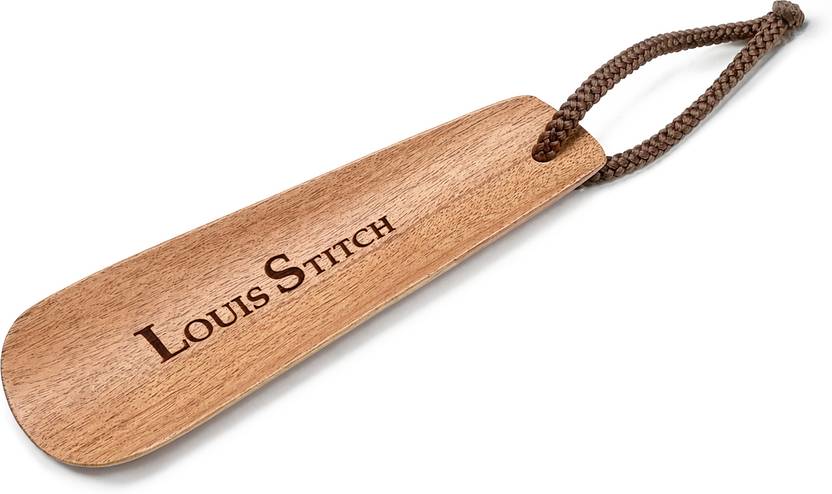 LOUIS STITCH Premium Wooden Shoe Horn, 6 Inch Long Natural Shoe Horn with Loop Shoe Tree