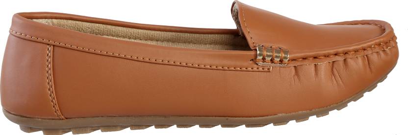 Comfortable Stylish casual Loafers For Women  (Tan)
